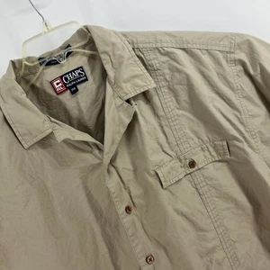 Chaps Men’s 3XB Short Sleeve Button Shirt Tan 100% Cotton  - Picture 1 of 7