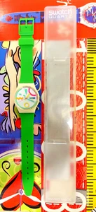 Swatch Watch TUTTI GW700 1990 Standard Gents With New Strap - Picture 1 of 9