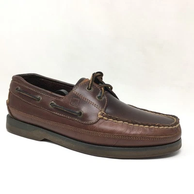 Sperry Top-Sider Mako Collection Boat Shoes Mens Size 9.5 W Wide Brown Leather - Image 1 of 4