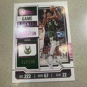 2023-24 Panini Contenders - Khris Middleton #49 Pink Game Ticket /199 - Bild 1 von 4