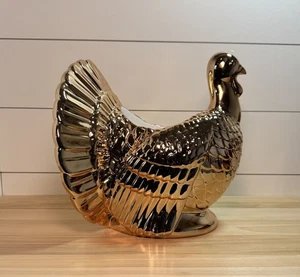 Bath & Body Works 3 Docht Kerzenhalter golden TÜRKEI Standfuß NEU Thanksgiving - Bild 1 von 7
