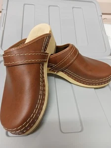 SIMSON CLOGS Holland size 43 EU classic wood Brown /Pumpkin dutch orthopedic - Picture 1 of 19