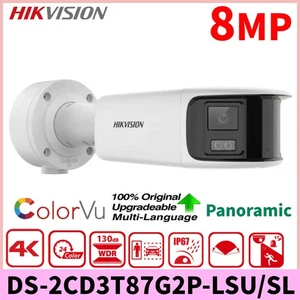 Hikvision DS-2CD3T87G2P-LSU/SL 8MP Panoramic ColorVu Bullet IP POE Camera 4mm - Picture 1 of 16