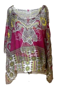 Style & Co Women's Size PL Multi-Color Mosaic Double Layer Dolman Sleeve Tunic - Picture 1 of 7