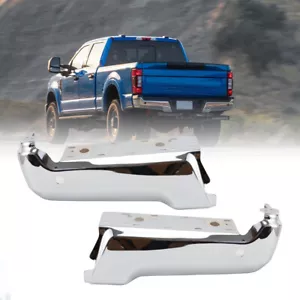 2PCS Chrome Rear Bumper Face Bar For 2017-2022 Ford F250 W/Park Aid Sensor Hole - Picture 1 of 16