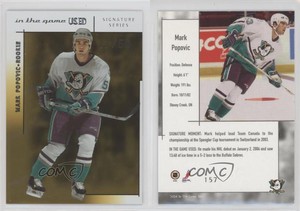 2003-04 In the Game-Used Signature Series Gold /50 Mark Popovic #157 Rookie RC