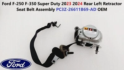 Ford F250 SD 2023 2024 Rear Left Retractor Seat Belt Assembly PC3Z-26611B69-AD - Image 1 of 4