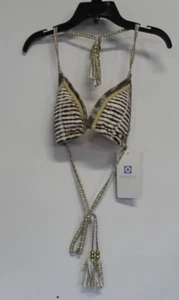 Kuleana Bikini Top Size LARGE TRIANGLE BROWN BEIGE BIKINI TOP Beach Swim - Picture 1 of 4