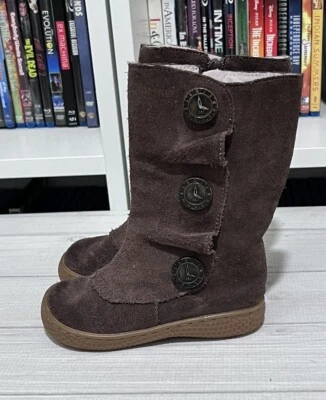 Livie & Luca Boutique Tiempo Brown Suede Leather Boots Toddler Girls 7 Cute - Image 1 of 4