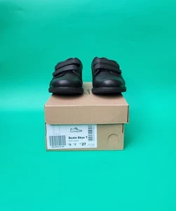 Boy's Scala Skye Toddler Black Leather Shoe UK Size 9 EU 2 - Picture 1 of 6