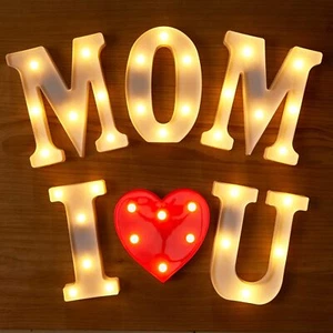Led Light Up Letters For Wall Decor I Love U Mom Sign Light Up Alphabet Marquee - Picture 1 of 6