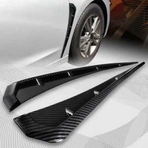 2x Carbon Fiber Car Exterior Side Fender Vent Air Wing Cover Trim Accessories - Picture 1 of 10