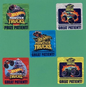 15 Hot Wheels Monster Trucks Patient Large Stickers - Rewards - Medical - Foto 1 di 1