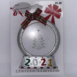 2021 Studio Deko Schneekugel Metall Foto Weihnachtsbaum Bilderrahmen Ornament - Bild 1 von 3