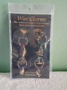 Weinglas Charms Sterlingsilber & 14K Gold gefüllte Schlaufen - Bild 1 von 3
