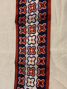 Vintage Acetate Scarf Red White and Blue 5" x 41" Tie - Picture 1 of 5