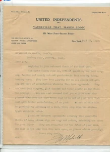 Carta intestata UNITI INDIPENDENTI VAUDEVILLE 1909 Globo Commedia Quattro atti colorati - Foto 1 di 1