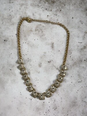 KATE SPADE Collar Babero Cuadrado Piedras Cristalinas Oro 12k Placa Collar Foto 1 de 2