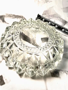 KIG Glass Ashtray Vintage 6" Malaysia Diamond Cut - Picture 1 of 5
