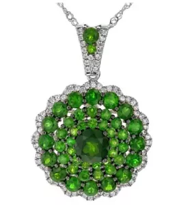 JTV Grün Chrom Diopsid Rhodium über Sterlingsilber Anhänger 18" Kette 5,8 ctw - Bild 1 von 8