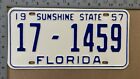 1957 Florida Nummernschild 17-1459 YOM DMV Seminole 57 CHEVY PERFEKT 16122