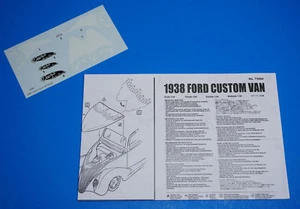 Lindberg 1938 Custom Ford Van Decals & Instructions 1/24 (07 Release) - Picture 1 of 4