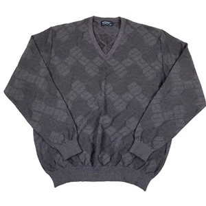 Vintage St Croix braun strukturierter Wollmischung Pullover Pulli V-Ausschnitt hergestellt in den USA Größe M - Bild 1 von 9