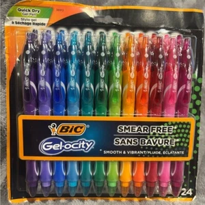 BIC Gel-ocity Quick Dry-SUPER BRIGHT Gel Pens 24 Pack, Medium Point 0.7mm - Picture 1 of 6