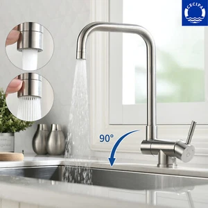 Grifo de cocina plegable ventana delantera grifo cocina fregadero acero inoxidable - Imagen 1 de 9