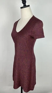 Mini Vestido Vintage Años 90 S Rosa Fucsia Tejido Tono Joya Rayas Cuello en V Grunge Retro - Imagen 1 de 12