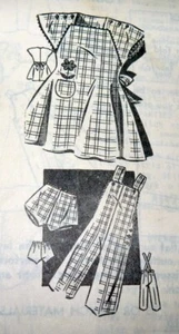 * SCHÖNES VINTAGE 40er Jahre MÄDCHEN KLEID LATZHOSE HÖSCHEN Schnittmuster GRÖSSE 10 - Bild 1 von 1