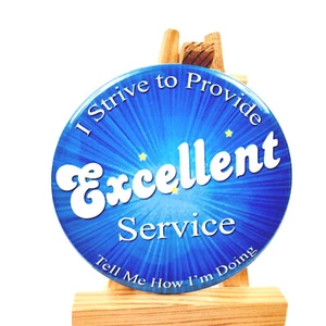 Excellent Service Buttons Restaurant Servers 24 Piece Lot New 3 inch Pinback - Picture 1 of 10