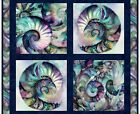 Quilting Treasures - Seashell Soiree - 36" Shell Pillow Or Block Panel - Navy