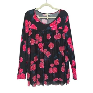 Matilda Jane Floral Tunic Women Top Medium Babydoll Flowy Romantic Roses Y2K 90s - Picture 1 of 9