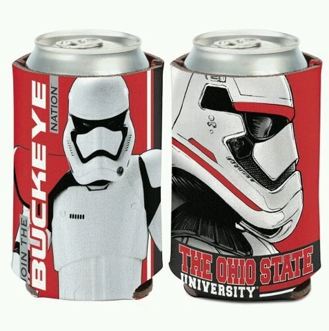 OHIO STATE BUCKEYES STAR WARS STORMTROOPER SOFT FOAM CAN BOTTLE COOLER HOLDER Cover