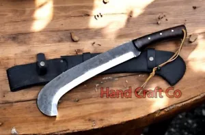 HANDMADE CARBON STEEL FIXED BLADE HEFTY CLEAVER MACHETE | HUNTING BOWIE KNIFE - Picture 1 of 10