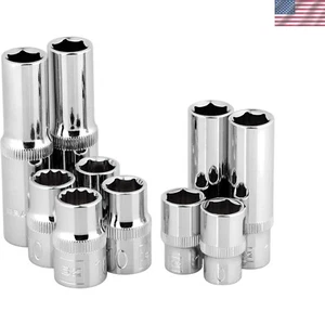 Juego de enchufes de 10 mm - 10 piezas de acero aleado multitipo con acabado pulido - Imagen 1 de 3