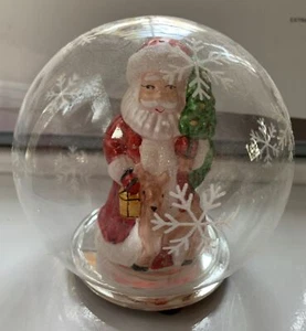 Hand Blown Glass SANTA Globe LED Light up Colors Christmas Ornament - 4 - Picture 1 of 9