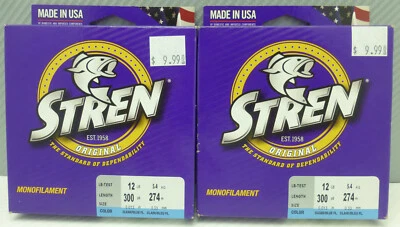 Stren Original Clear monofilament fishing line 12lb 2 spools 300 yards each - Image 1 of 3