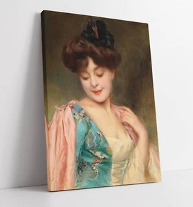 ALEXIS VOLLON, A FLIRTATIOUS LADY -CANVAS WALL ART ARTWORK PRINT - Picture 1 of 2