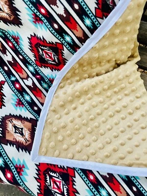 阿兹特克男宝宝女宝宝毯子柔软抓绒和薄织物双面手工制作 — 第 1/4 张图片