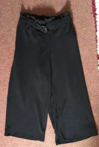 New Look Girls 14-15 Black Jersey Wide Leg Cropped Trousers - Picture 1 of 2