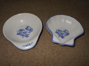 Pfaltzgraff YORKTOWNE Stoneware Set of 2 Shell Bowl & Spoon Rest Dish - Picture 1 of 5