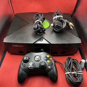 Original Microsoft Xbox Console Complete w Controller & Wires Tested Works - Picture 1 of 10