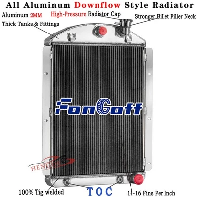 3-Row Aluminum Radiator For 41-46 Chevrolet Pickup Truck V8 Small Block AT Foto 1 de 4