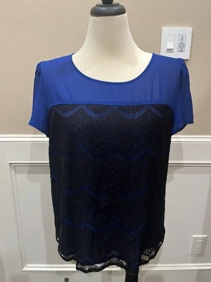 INC Lace Accent Blouse Sz 14 - Image 1 of 4