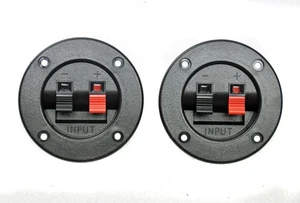 1 Paar 2" Lautsprecher Inlet Terminal Set vergoldet 2p Kunststoffgehäuse schwarz #3103 - Bild 1 von 4