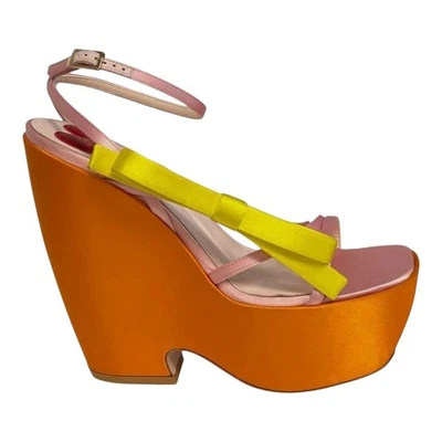 $1495 Новый ROGER VIVIER платформе каблука сандалии женщин США-11 EU-41 оранжевый Choc бант - Изображение 1 из 4