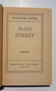 MAIN STREET Hardcover book by Sinclair Lewis 1920 - Picture 1 of 6