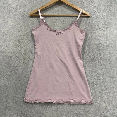 ROMY Tank Top Women M Pink Lace Y2K Coquette Vintage - Image 1 of 4